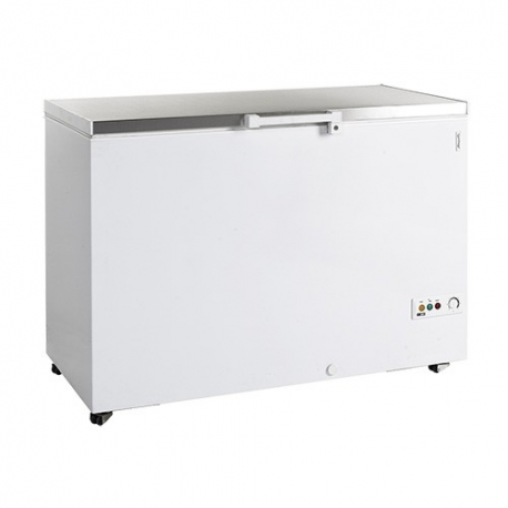 Congélateur coffre dessus inox 400 L
