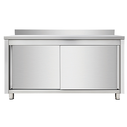 Meuble bas inox avec dosseret 1000x700