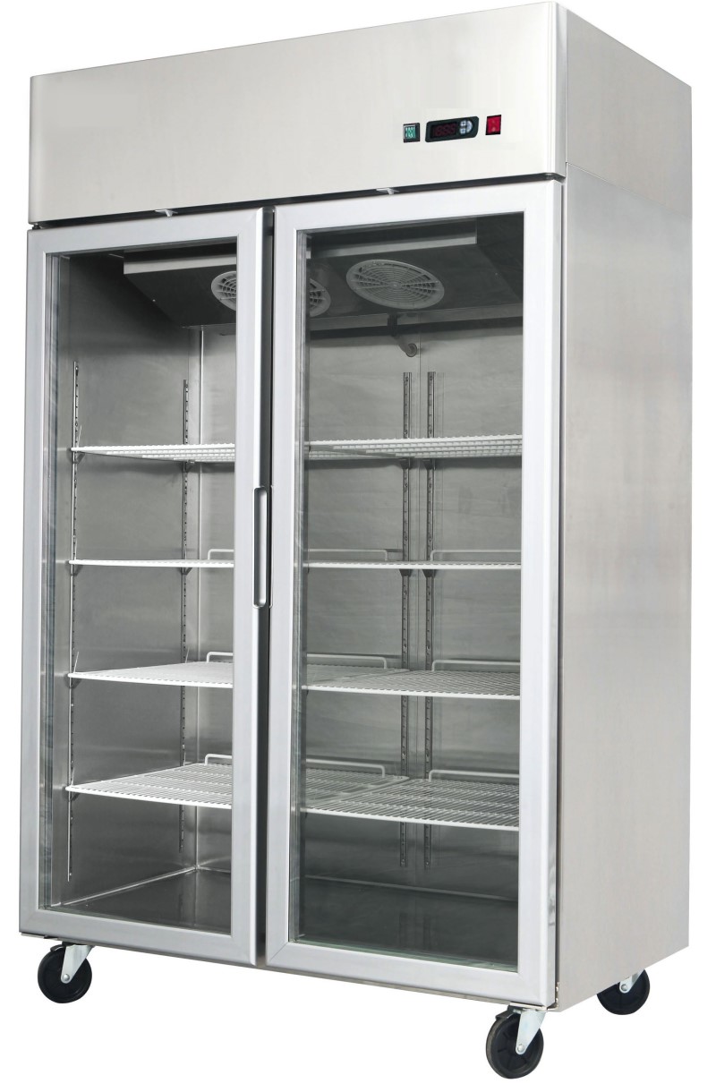 Armoire négative vitrée 2 portes 900L
