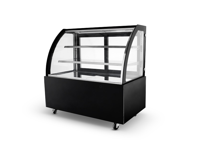 Vitrine de présentation réfrigérée semi-bombée noire 900mm